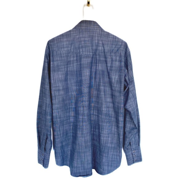 GEORGE STRAIT Wrangler Western snap blue button down shirt Mens size M - Picture 2 of 9